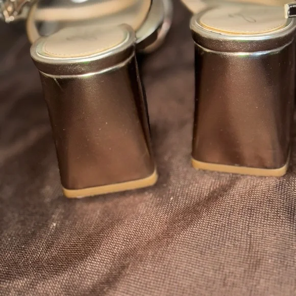 Jewel Badgley Mischka Metallic Strappy Heels
